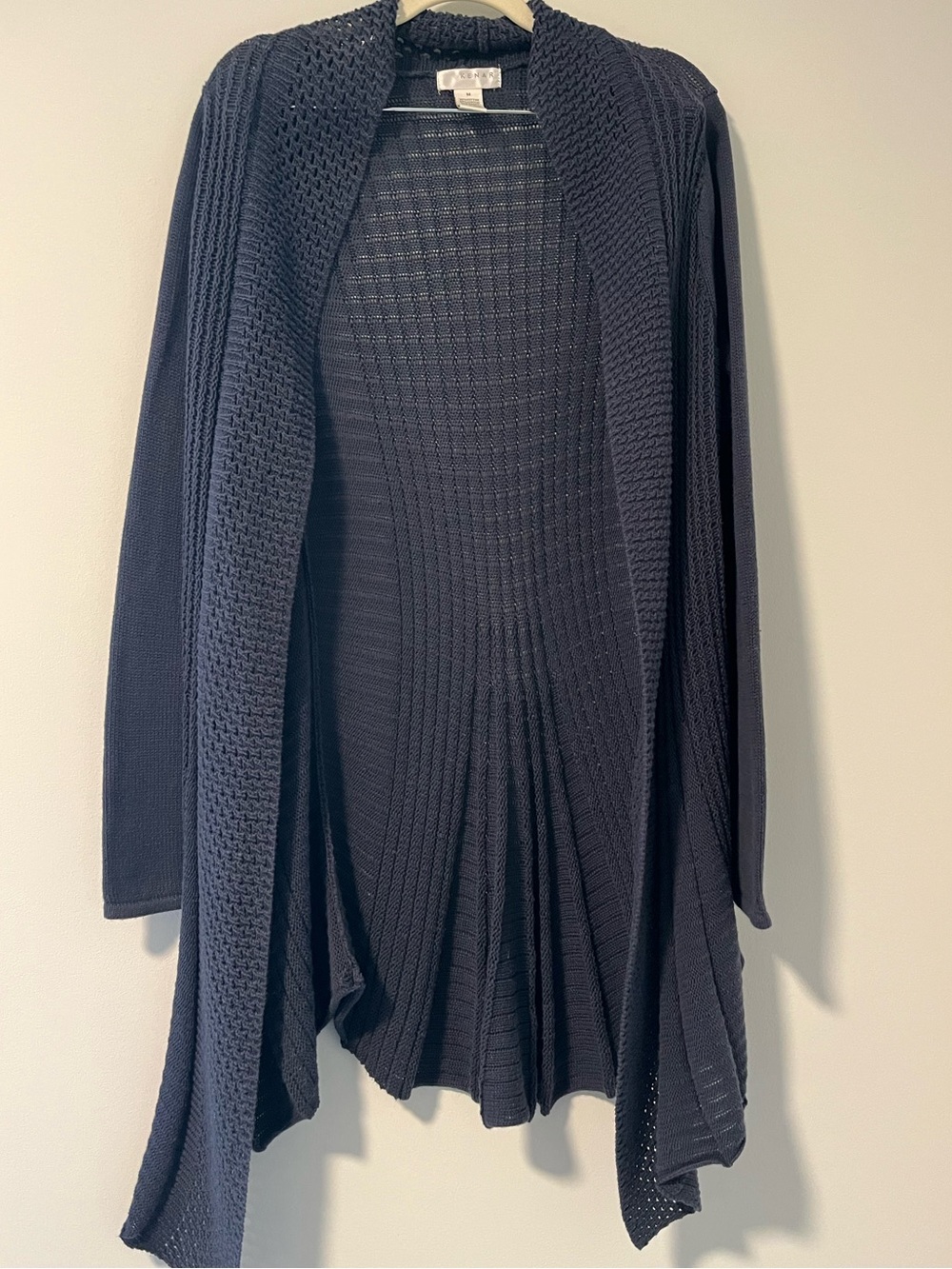 KENAR Navy Open-Front Knit Cardigan Sweater